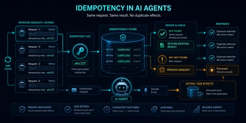 Idempotency va duplicate actionlarning oldini olishni ko‘rsatuvchi hero image